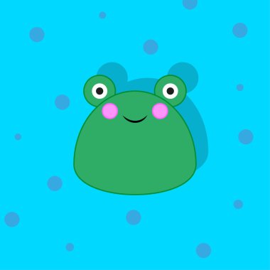 Yeşil çizgi filmdeki kurbağa çocuklar. Oyun tasarımı için simge. Komik çizgi film karakteri. Vektör çizimi. Stok görüntüsü. EPS 10.