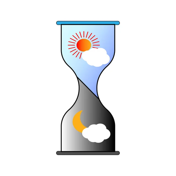 Фантастический Каракули Портрет Песочных Часов День Ночью Песочные Часы Векторная — стоковый вектор