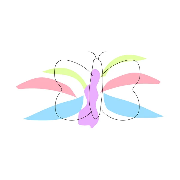 蝶のラインスポット 春の装飾 線画だ ベクトルイラスト ストック画像 Eps — ストックベクタ