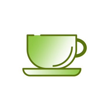 Yeşil kupa. Mutfak ikonu. Vektör çizimi. Stok görüntüsü. EPS 10.