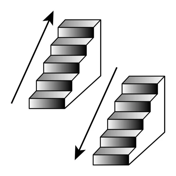 Icône Flèche Escalier Illustration Vectorielle Image Stock Spe — Image vectorielle