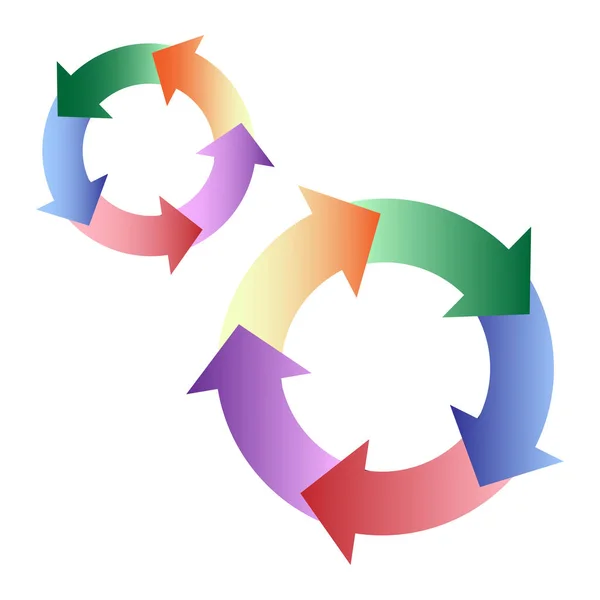 stock vector Colored circular arrows. colored wide circular arrows. Vector illustration. stock image. EPS 10.