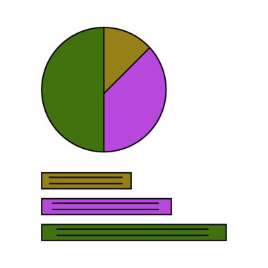Grafik dairesi çizgi filmi. Finans yönetimi. Vektör çizimi. Stok görüntüsü. EPS 10.