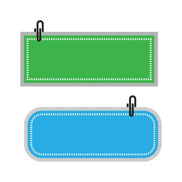 Papier Porte Nom Bleu Vert Concept Créatif Signe Information Concept — Image vectorielle