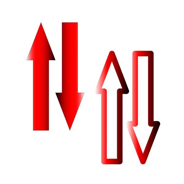 Setas Retas Vermelhas Abstratas Flecha Vermelha Para Cima Ilustração Vetorial —  Vetores de Stock