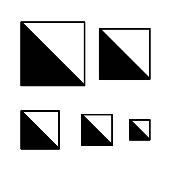 Quadratisch Schwarz Linie Art Stil Farbpinselfleck Geometrische Form Vektorillustration Archivbild — Stockvektor
