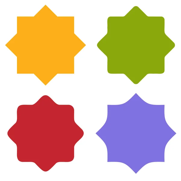 Étoiles Octogonales Colorées Icône Étoile Illustration Vectorielle Image Stock Spe — Image vectorielle
