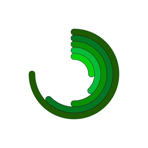 Green Pie Chart Concept Graphic Design Element Download Process Vector — Stock Vector