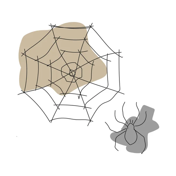 Colorful Spider Web Spot Spider Web Line Art Vector Illustration — Stock Vector