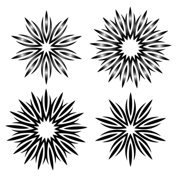 Kruh Ikonami Paprsků Geometrický Vzorec Kulatý Tvar Vektorová Ilustrace Obraz — Stockový vektor
