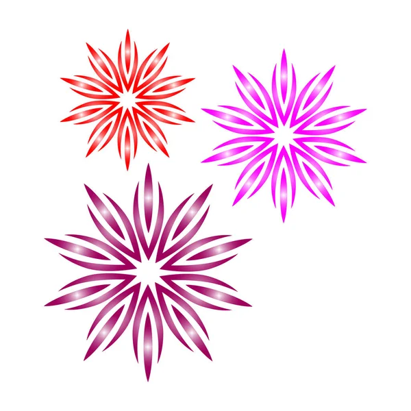 Abstraktní Květy Paprsky Světlém Pozadí Ikona Hvězdy Síla Květin Vektorová — Stockový vektor
