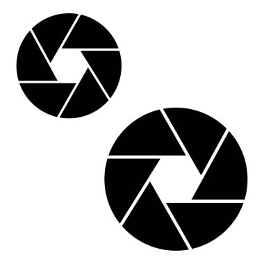 Lens işareti. Doğrusal simge. Fotoğraf makinesi. Dijital iş. Modern teknoloji. Vektör çizimi. Hisse senedi. EPS 10.