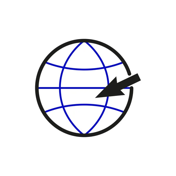 地球箭头图标 用于网站设计的图标 电脑鼠标 互联网网络 矢量图解 股票形象 Eps — 图库矢量图片