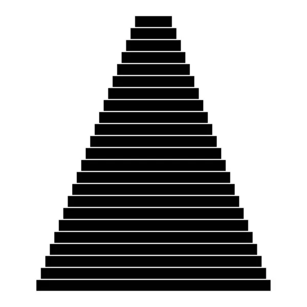 Pirámide Del Bloque Negro Inversión Financiera Empresarial Ilustración Vectorial Imagen — Vector de stock