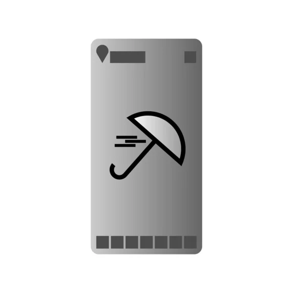 Ikon Layar Telepon Payung Panggil Simbol Vektor Ilustrasi Citra Saham - Stok Vektor