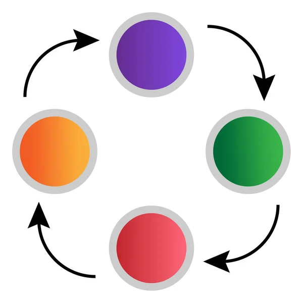 Cercles Colorés Flèches Connectées Illustration Vectorielle Image Stock Spe — Image vectorielle