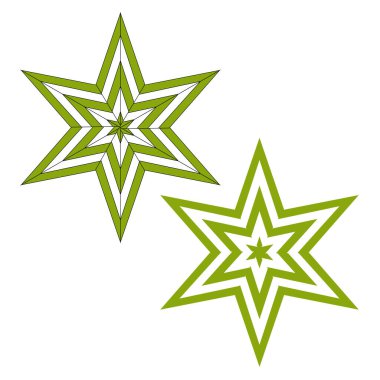 Beyaz arka planda yeşil yıldızlar. Yıldız ikonu. Vektör çizimi. Stok görüntüsü. EPS 10.