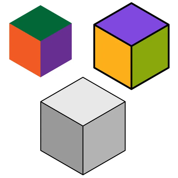 Cubos Colores Gradiente Conjunto Fondo Ilustración Vectorial Imagen Stock Eps — Vector de stock
