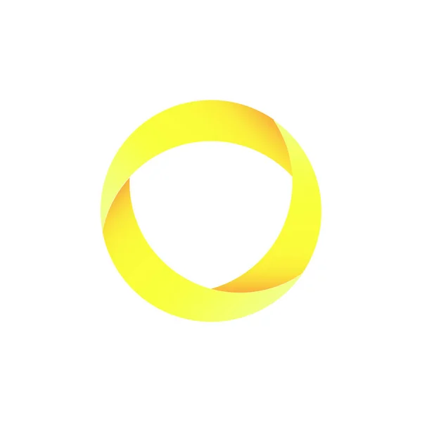 Círculo Cinta Amarilla Abstracta Arte Conceptual Fondo Del Círculo Diseño — Vector de stock