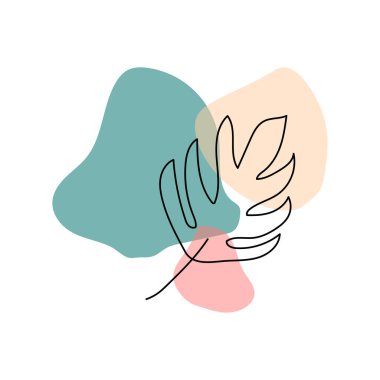 Karalama ağacı yaprağı çizgisi. Soyut doğa geçmişi. Tek sıra. Vektör çizimi. Stok görüntüsü. EPS 10.