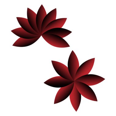 Origami tarzında kırmızı hacimli çiçek simgesi. Bahar, yaz, doğa konsepti. Vektör çizimi. Stok görüntüsü. EPS 10.