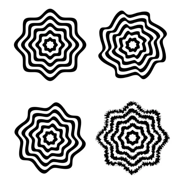 Cercles Stellaires Rayés Abstraits Effet Explosion Forme Géométrique Illustration Vectorielle — Image vectorielle