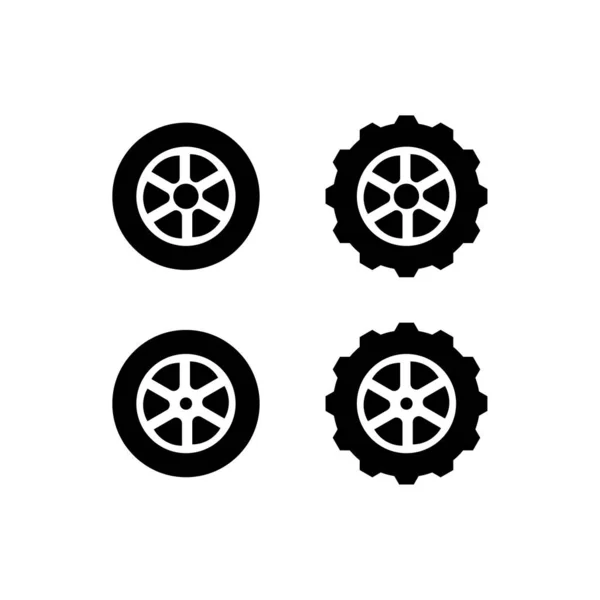 Набір Іконок Колеса Автомобіля Дизайн Руху Векторні Ілюстрації Стокове Зображення — стоковий вектор