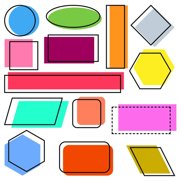 Formas Geométricas Color Sombra Precio Banner Promocional Forma Banner Descuento — Vector de stock