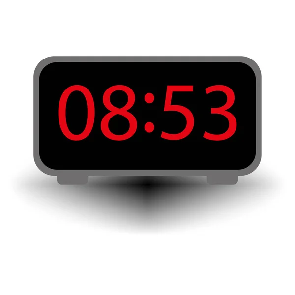 Modern Electronic Clock Black Red Time Clock Vector Illustration Stock — Stock Vector