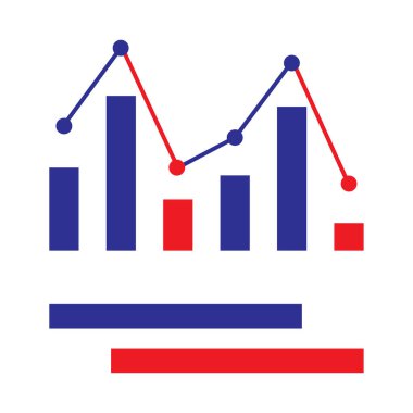 grafik kırmızı mavi simge. İş başarısı. Vektör çizimi. Hisse senedi. EPS 10.