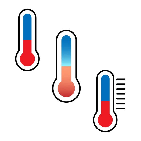 Termometreler Ayarlandı Termometreler Tıbbi Tasarım Için Ayarlandı Sıcaklık Göstergeleri Farklıdır — Stok Vektör