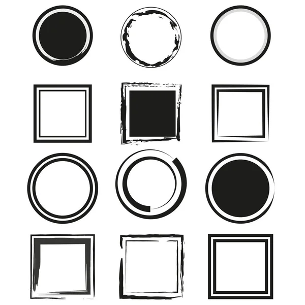 Brosse Cercles Carrés Fond Urbain Grunge Illustration Vectorielle Image Stock — Image vectorielle