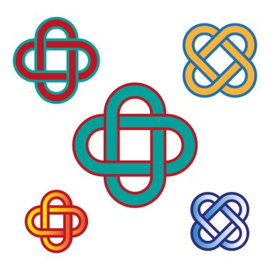 Soyut tarzda Kelt Meydanı. Tasarım elemanı. Geometrik sanat. Vektör çizimi. Stok görüntüsü. EPS 10.