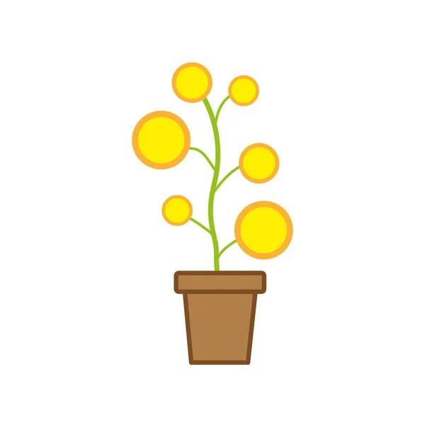 Цветок Карикатуры Желтый Элемент Дизайна Растительный Цветочный Дизайн Естественный Фон — стоковый вектор