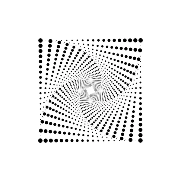 Modern Square Spiral Optical Pattern Halftone Art Vector Illustration Stock — Stock Vector