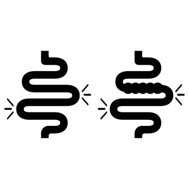 bağırsak ikonu. İnsan sağlığı medikal resim grafiği. Vektör çizimi. Stok görüntüsü. EPS 10.