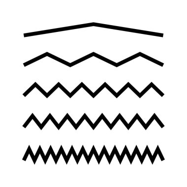 farklı zigzag çizgisi. Geometrik sanat baskısı. Vektör çizimi. Stok görüntüsü. EPS 10.
