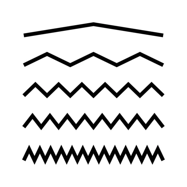 Ligne Zigzag Différente Tirage Art Géométrique Illustration Vectorielle Image Stock — Image vectorielle