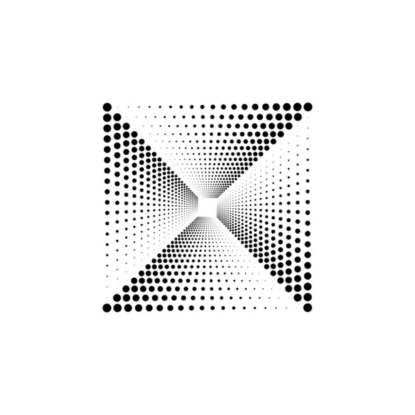Espiral Cuadrada Moderna Patrón Óptico Arte Medio Tono Ilustración Vectorial — Vector de stock