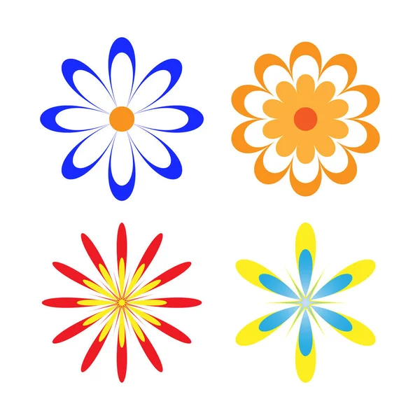 Иконы Мультяшных Цветов Простой Природный Цветочный Фон Мать Природа Векторная — стоковый вектор