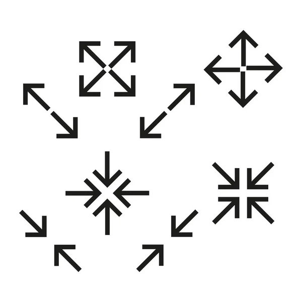 Flechas Modernas Diferentes Recargar Símbolo Conjunto Iconos Línea Ilustración Vectorial — Vector de stock