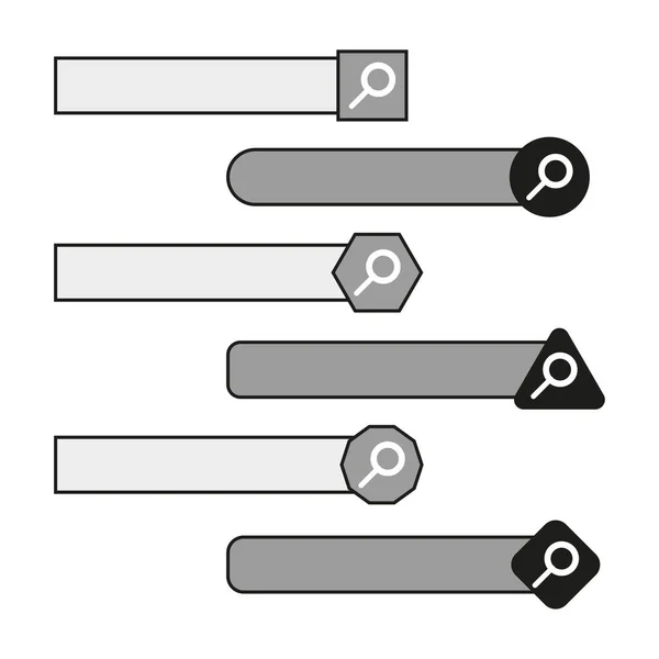 Iconos Barra Búsqueda Establecidos Interfaz Informática Elemento Infográfico Ilustración Vectorial — Vector de stock