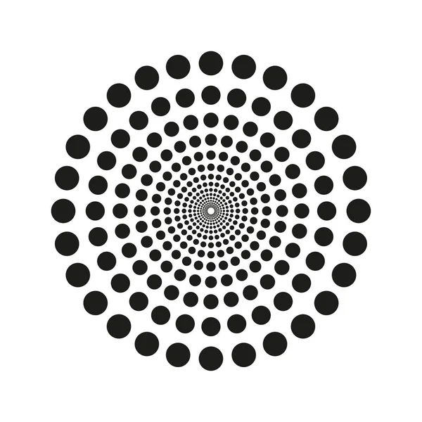 Punktekreis Auf Weißem Hintergrund Kunstlinienornament Halbtonkunst Runde Form Vektorillustration Archivbild — Stockvektor