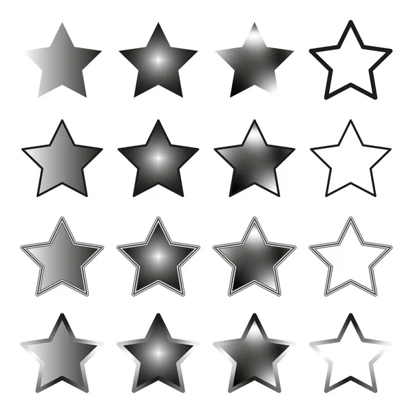 扁平的恒星梯度图标 设定评级明星 质量设计要素 矢量图解 股票形象 Eps — 图库矢量图片