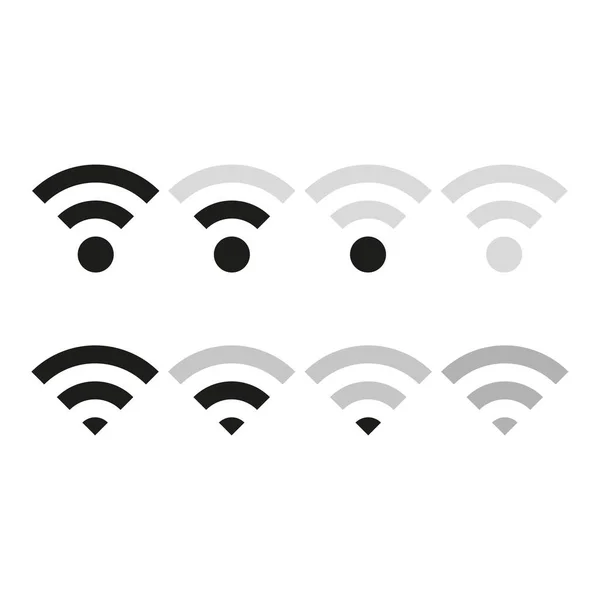 Icônes Wifi Pour Conception Web Concept Réseau Internet Concept Technologie — Image vectorielle