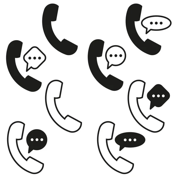 Handsets Message Icons Call Symbol Smartphone Message Interface Telephone Sign — Stock Vector