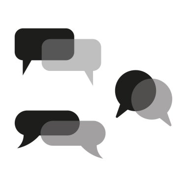 İleti simgeleri sıraya dizildi. Sohbet baloncuk metni. Vektör çizimi. Stok görüntüsü. EPS 10.