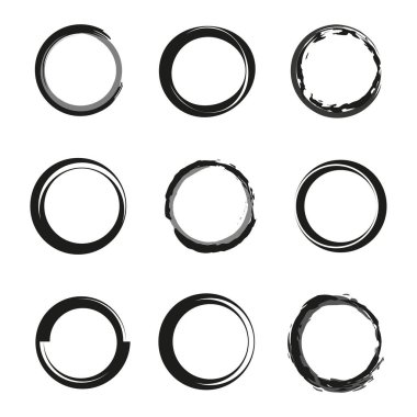 fırça çemberleri ile. Boya fırçası lekesi. Vektör çizimi. Hisse senedi. EPS 10.