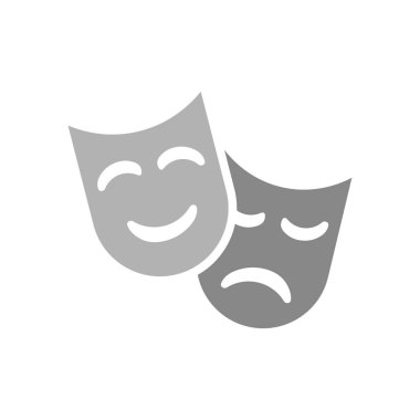 Tiyatro maskesi ikonu. Gülen surat. Vektör çizimi. EPS 10.