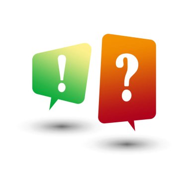 Çözüm konsepti. Sosyal medya konsepti. Cevap işareti. Sınav mesajı. Faq sembolü konsepti. Vektör çizimi. EPS 10.